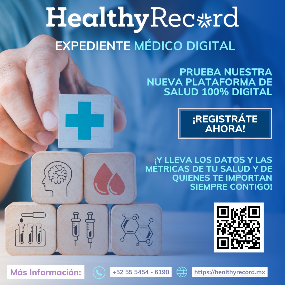 Panfleto de plataforma médica Healthy Record